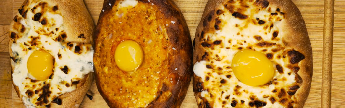 Three kinds of khachapuri made for the Pickwick Street Fair
